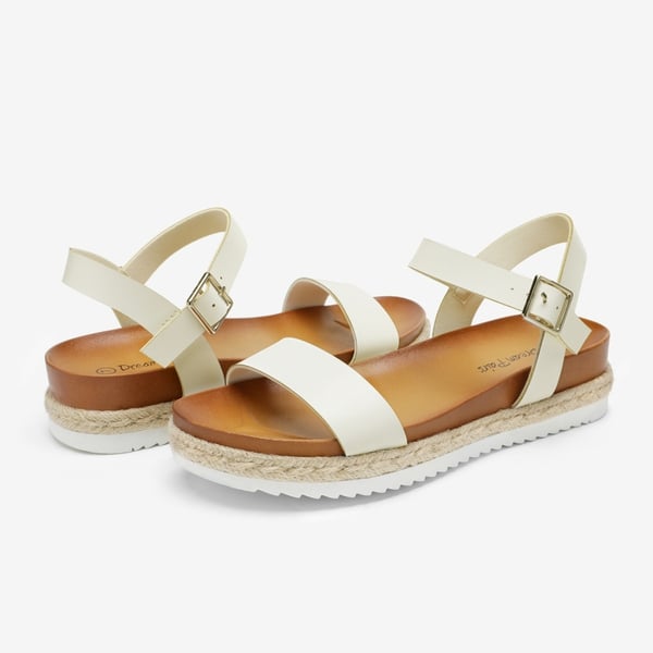 Espadrille Platform Sandals - WHITE PU - 2
